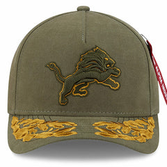 Detroit Lions New Era x Alpha Industries A-Frame 9FORTY Adjustable Hat - Olive - NFL