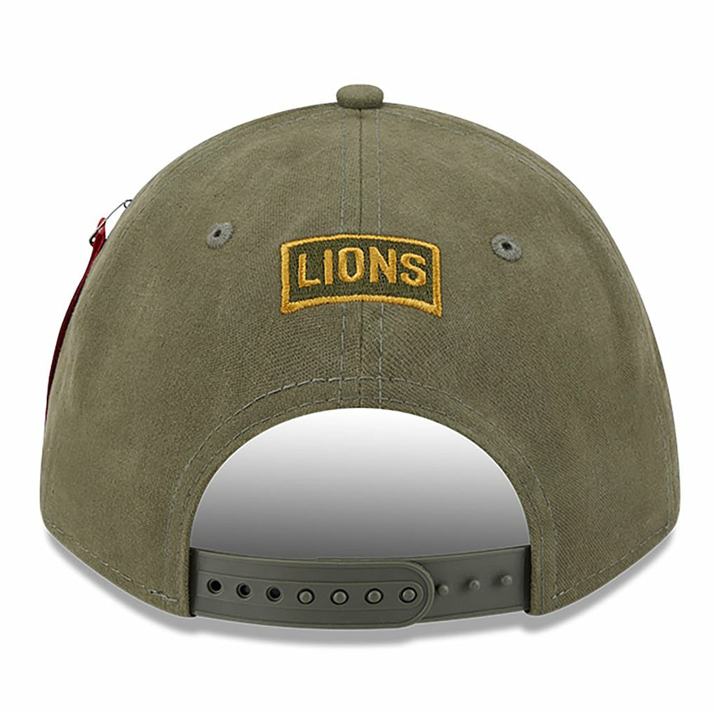 Detroit Lions New Era x Alpha Industries A-Frame 9FORTY Adjustable Hat - Olive - NFL