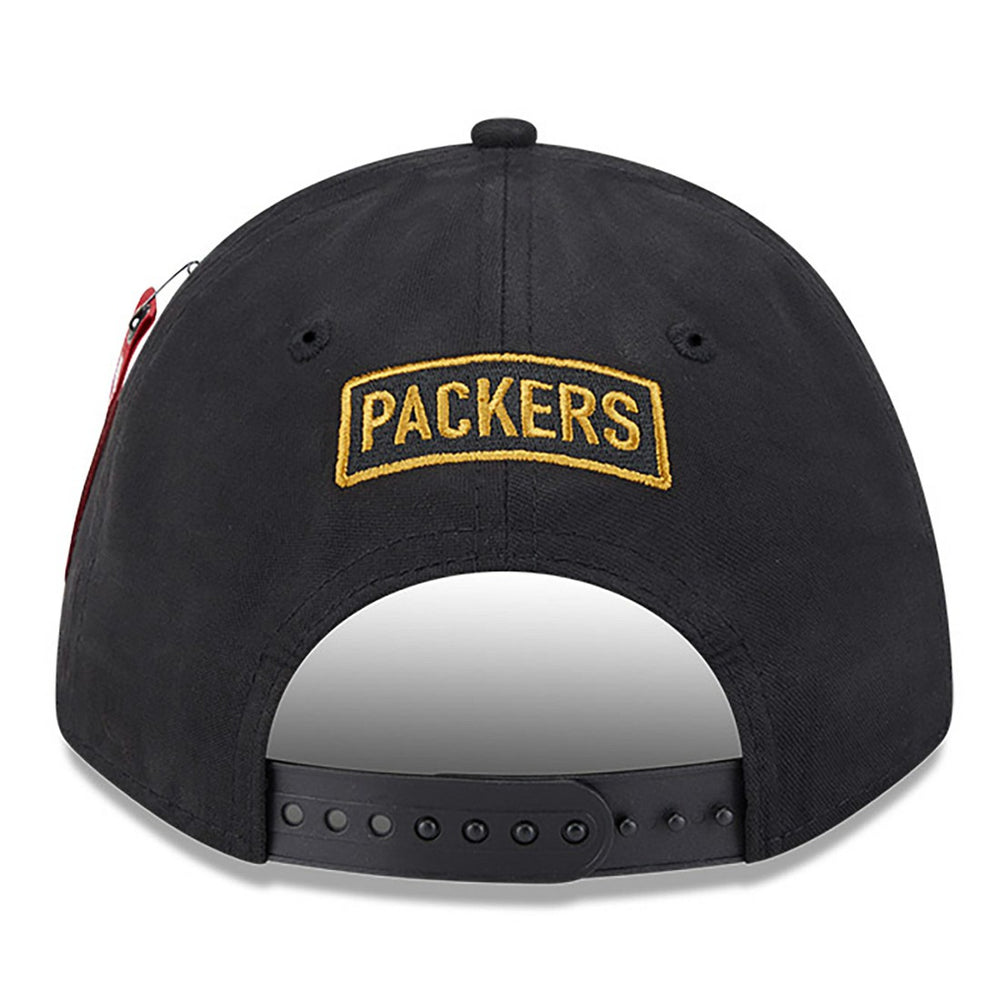 Green Bay Packers New Era x Alpha Industries A-Frame 9FORTY Adjustable Hat - Black - NFL