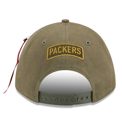 Green Bay Packers New Era x Alpha Industries A-Frame 9FORTY Adjustable Hat - Olive - NFL