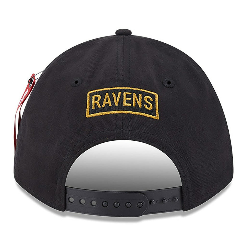 Baltimore Ravens New Era x Alpha Industries A-Frame 9FORTY Adjustable Hat - Black - NFL