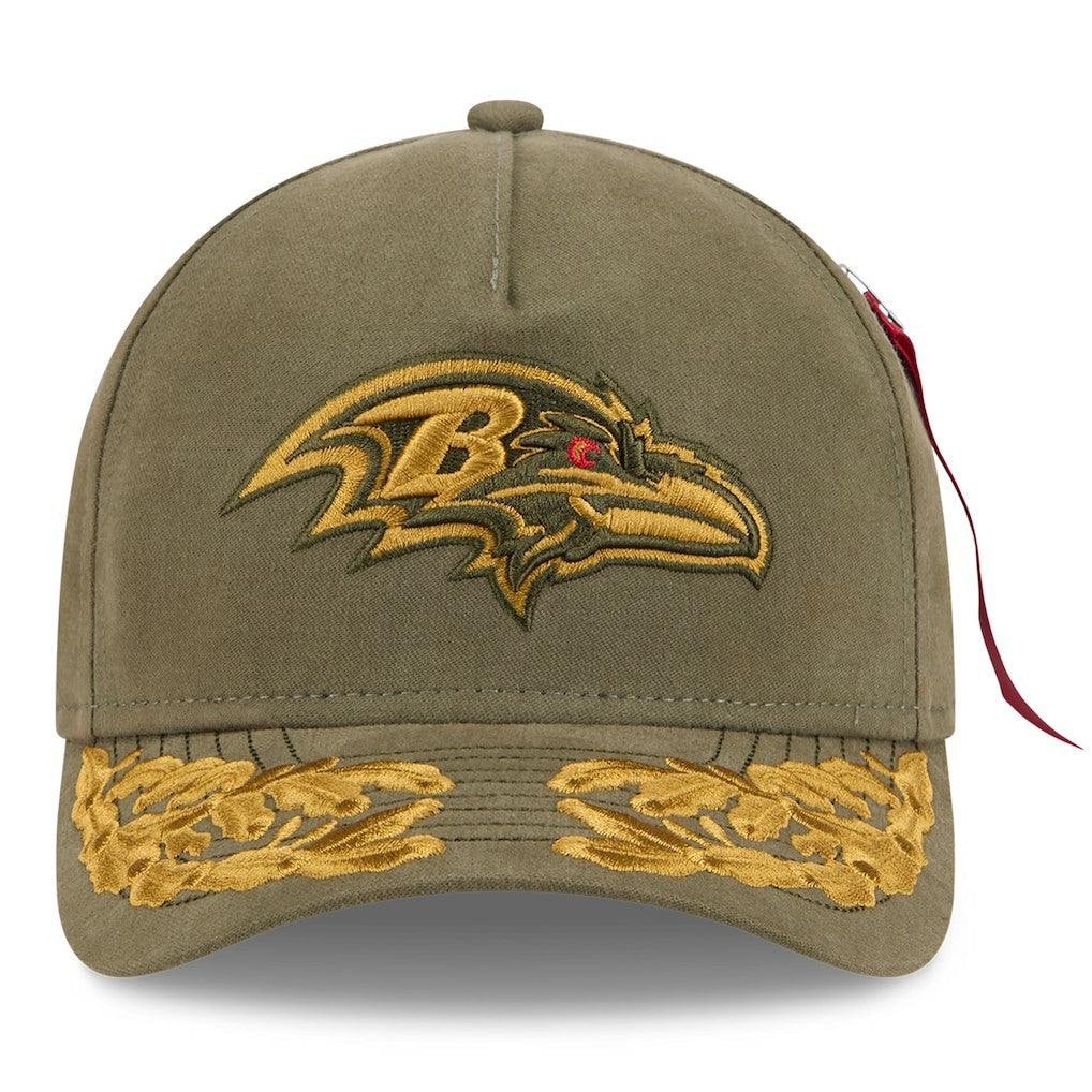 Baltimore Ravens New Era x Alpha Industries A-Frame 9FORTY Adjustable Hat - Olive - NFL