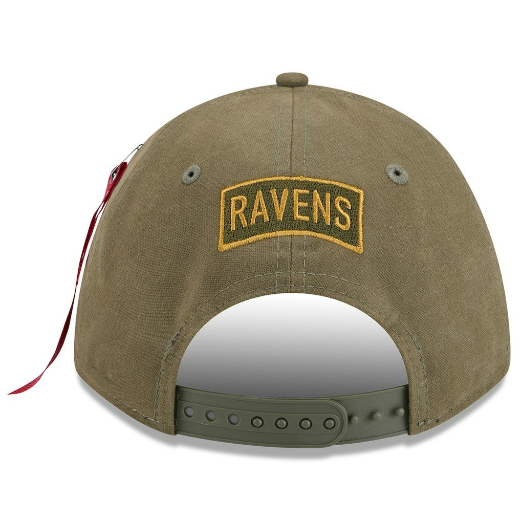Baltimore Ravens New Era x Alpha Industries A-Frame 9FORTY Adjustable Hat - Olive - NFL