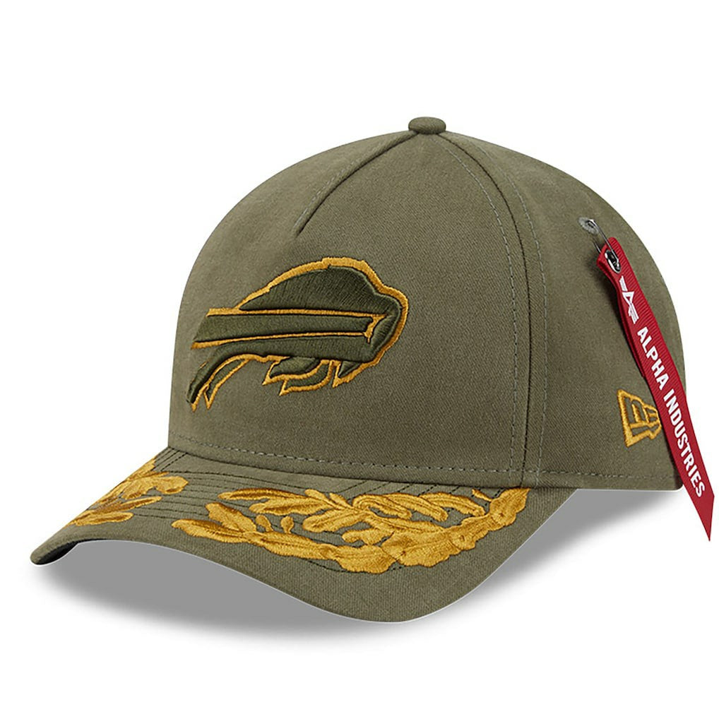 Buffalo Bills New Era x Alpha Industries A-Frame 9FORTY Adjustable Hat - Olive - NFL