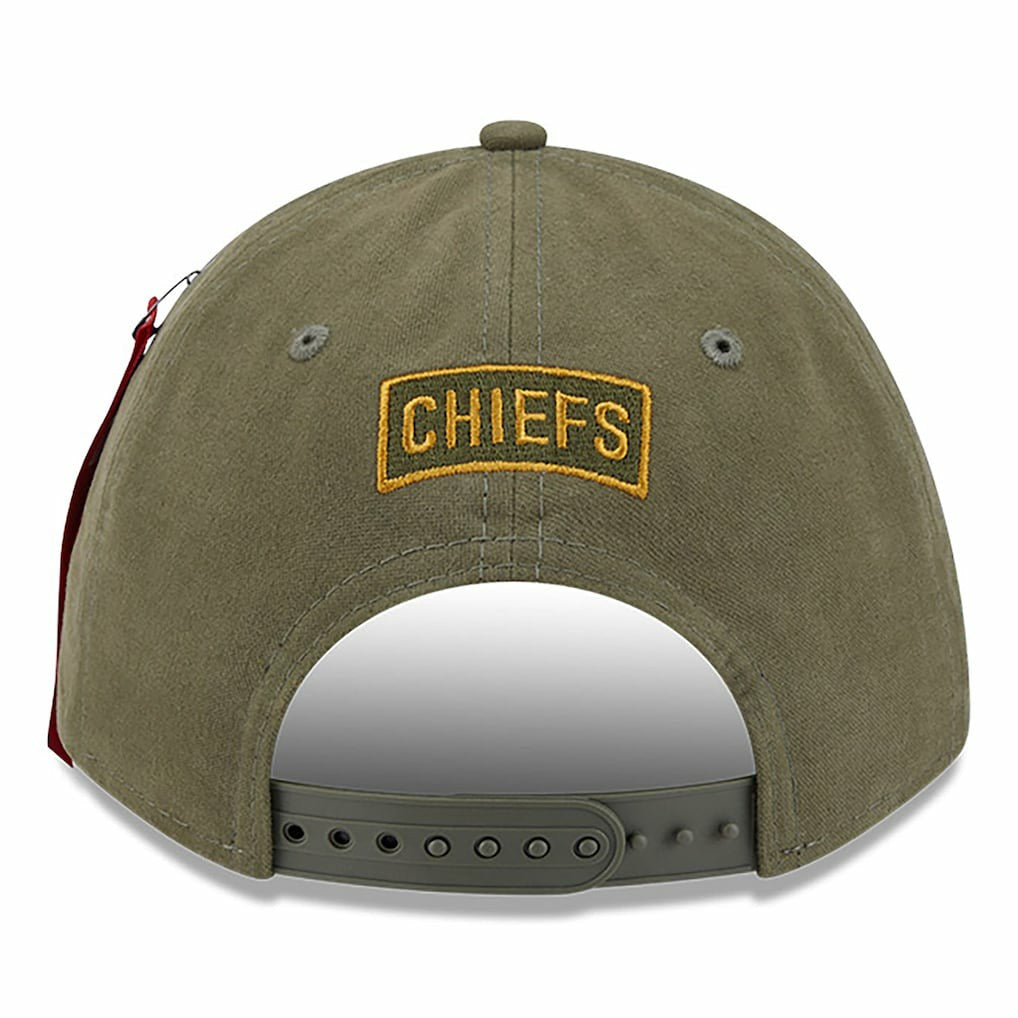 Kansas City Chiefs New Era x Alpha Industries A-Frame 9FORTY Adjustable Hat - Olive - NFL