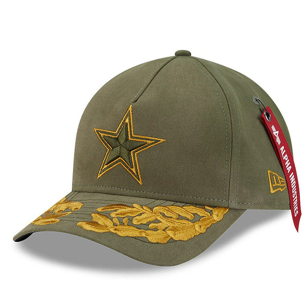 Dallas Cowboys New Era x Alpha Industries A-Frame 9FORTY Adjustable Hat - Olive - NFL