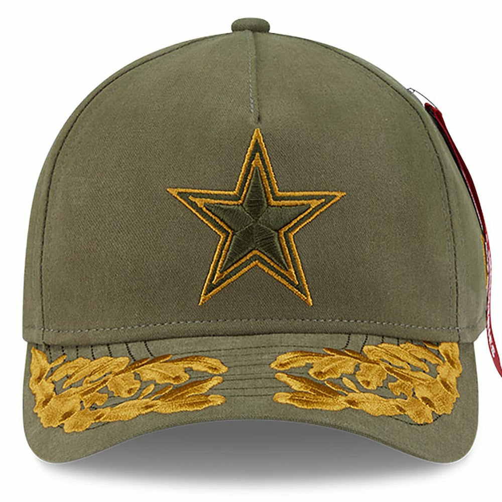 Dallas Cowboys New Era x Alpha Industries A-Frame 9FORTY Adjustable Hat - Olive - NFL