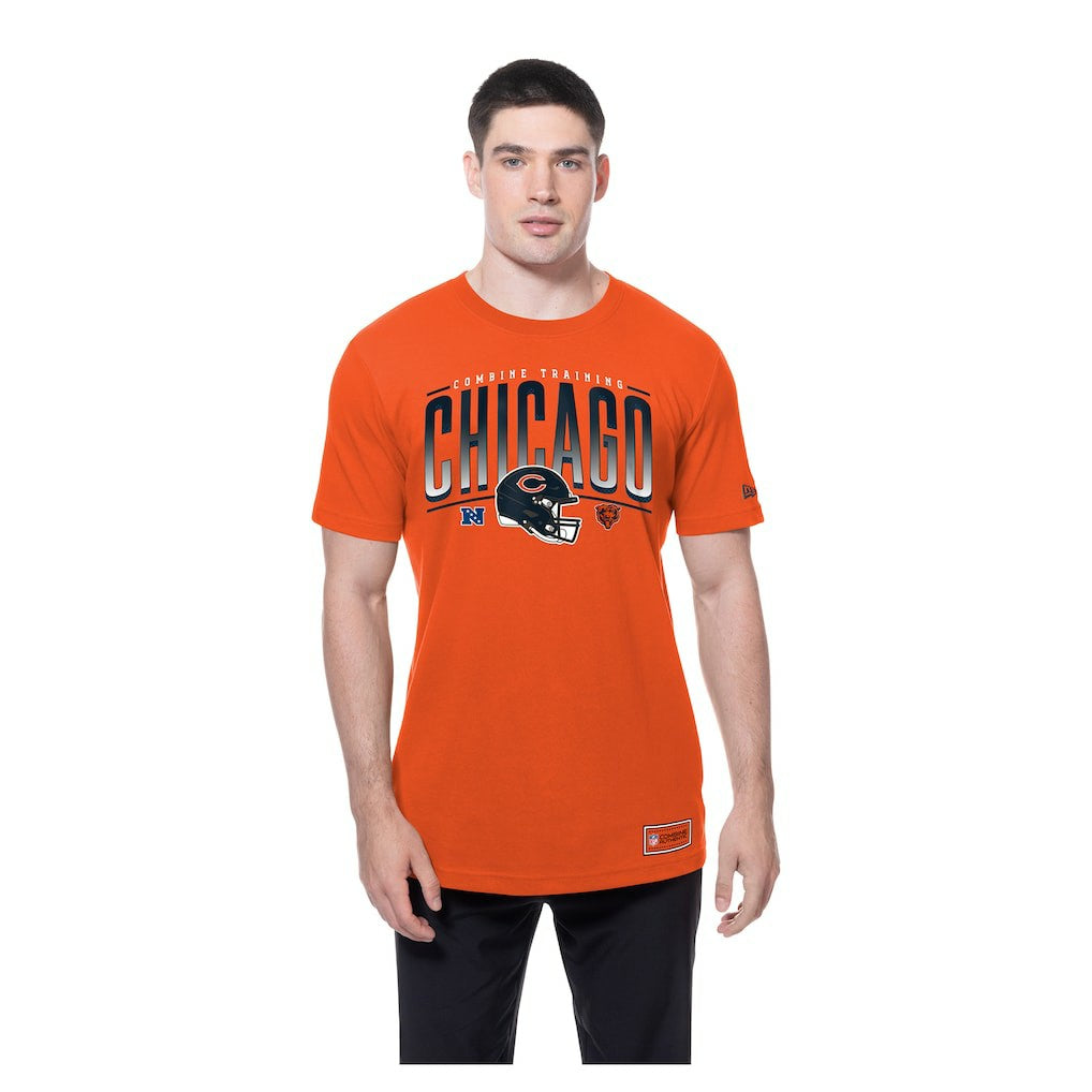 Chicago Bears New Era Combine Authentic Helmet T-Shirt - Orange - NFL