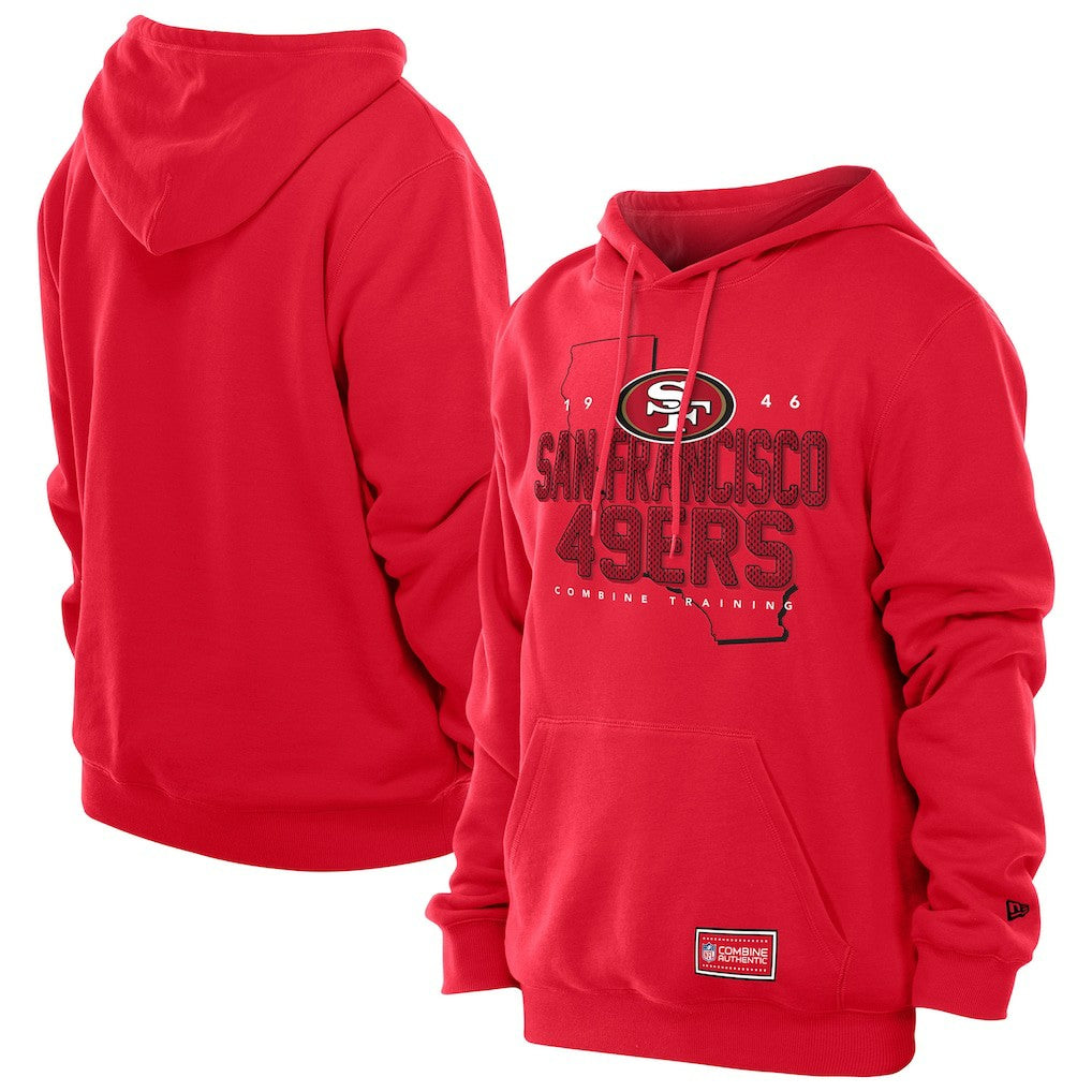 San Francisco 49ers New Era Combine Authentic Local State Throwback Hoodie - Scarlet - NFL