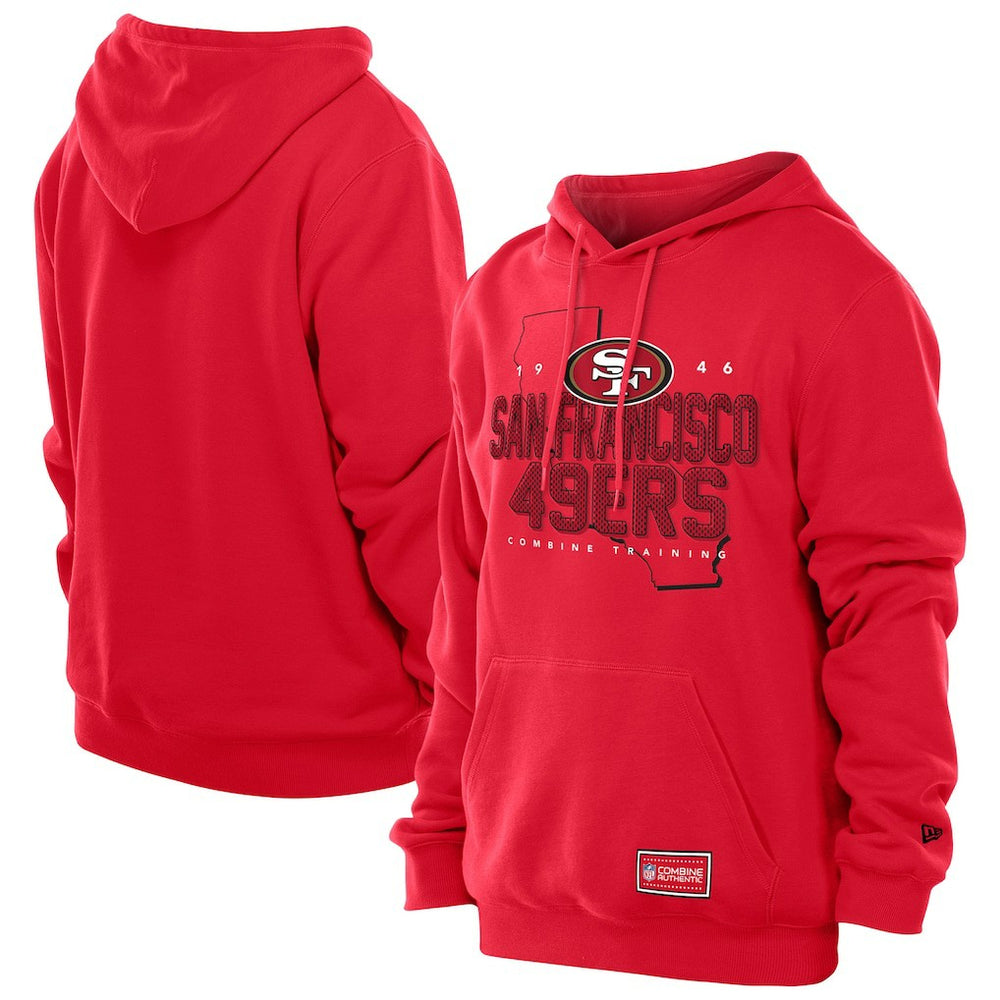 San Francisco 49ers New Era Combine Authentic Local State Throwback Hoodie - Scarlet - NFL