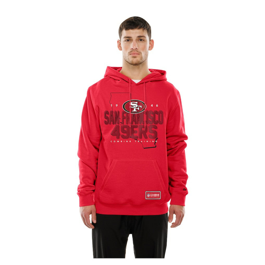 San Francisco 49ers New Era Combine Authentic Local State Throwback Hoodie - Scarlet - NFL