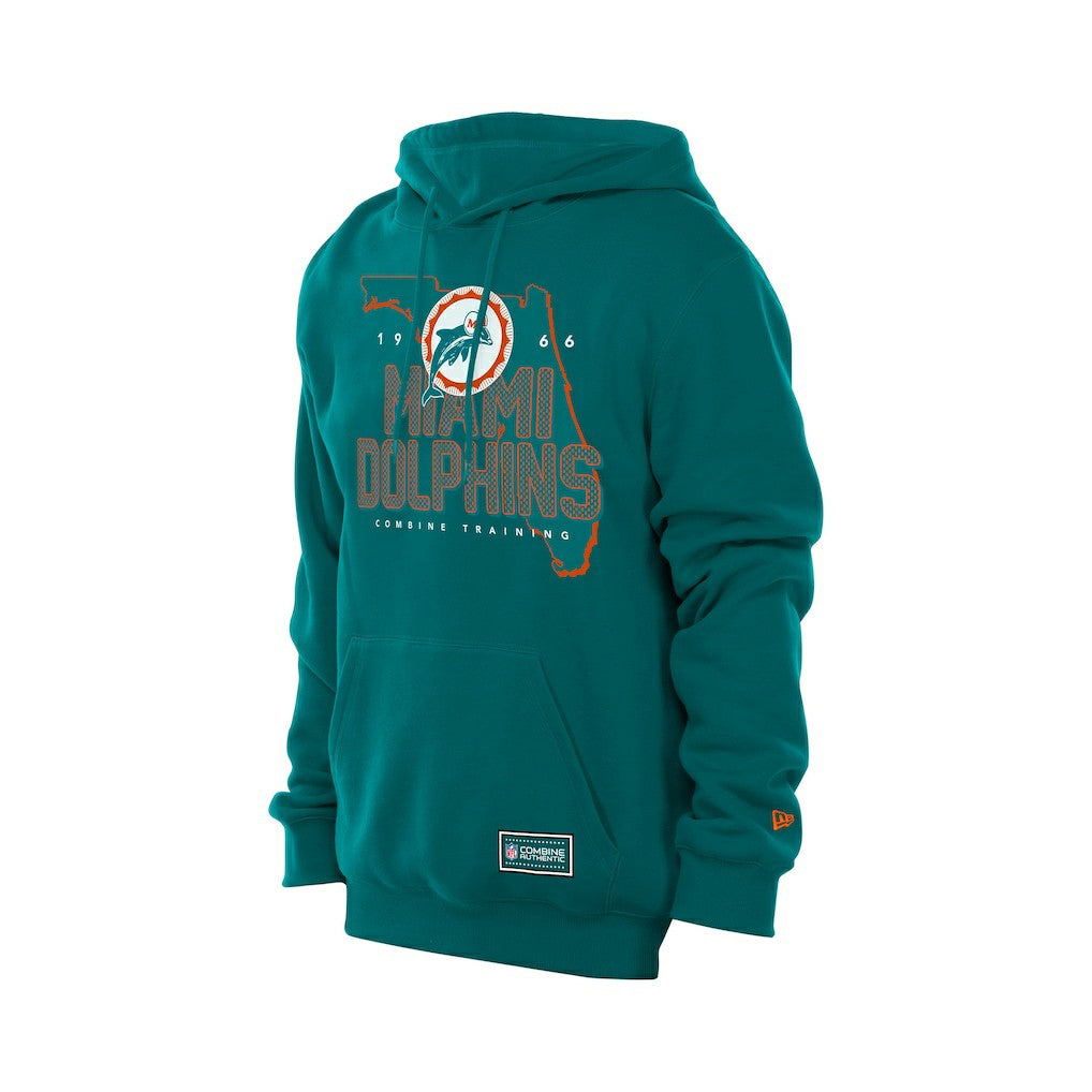 Miami Dolphins New Era Combine Authentic Local State Throwback Hoodie - Aqua - NFL