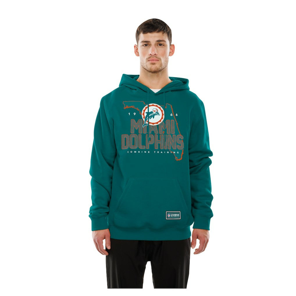 Miami Dolphins New Era Combine Authentic Local State Throwback Hoodie - Aqua - NFL