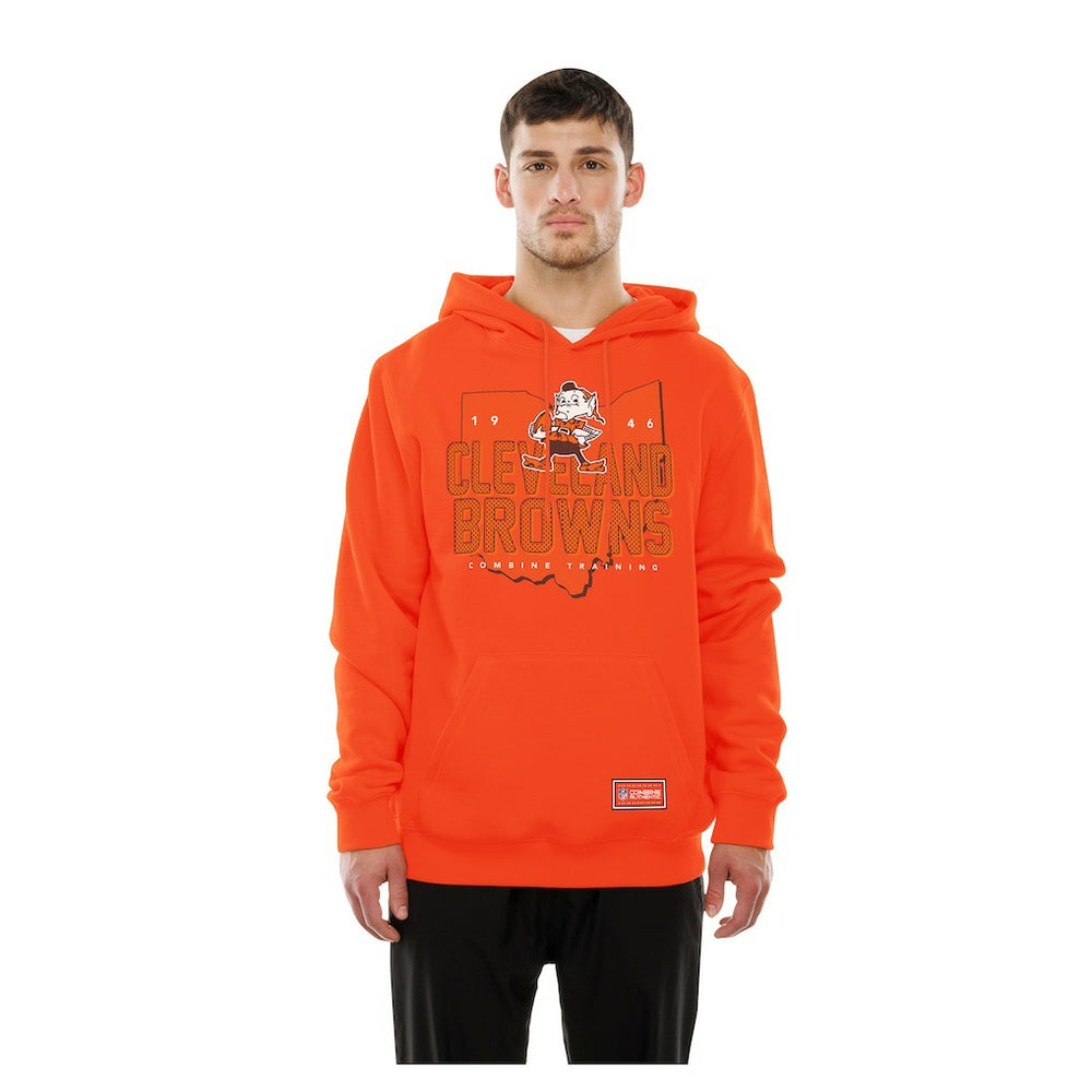 Cleveland Browns New Era Combine Authentic Local State Throwback Hoodie - Orange - NFL