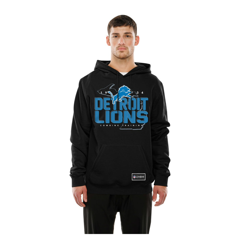 Detroit Lions New Era Combine Authentic Local State Hoodie - Black - NFL