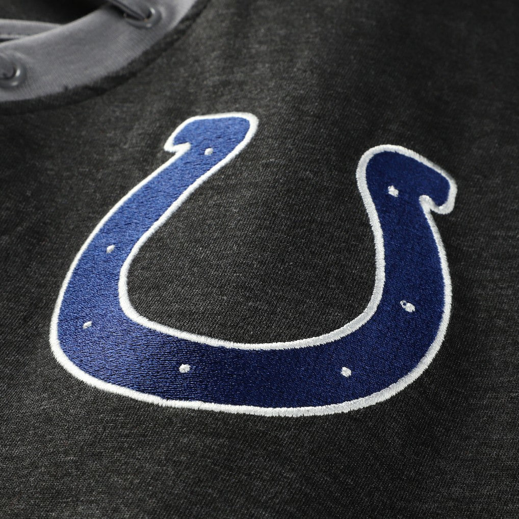 Indianapolis Colts New Era Women's Plus Size Throwback Lace-Up Long Sleeve T-Shirt - Black - NFL