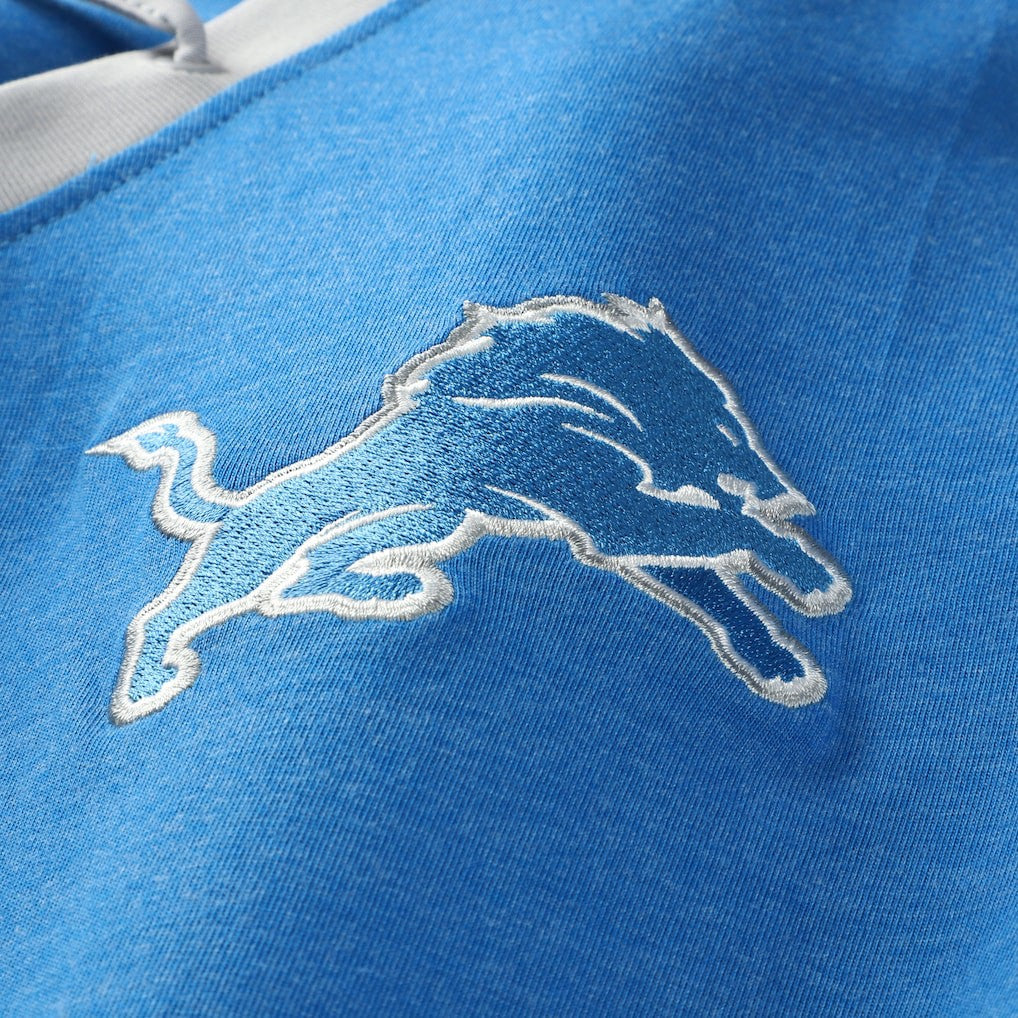 Detroit Lions New Era Women's Plus Size Throwback Lace-Up Long Sleeve T-Shirt - Blue - NFL