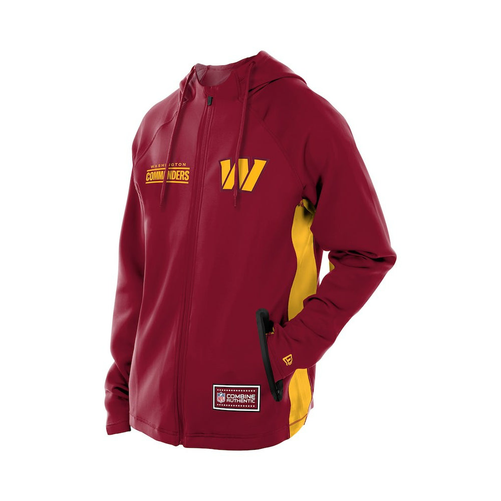 Washington Commanders New Era Combine Authentic Raglan Scuba Full-Zip Hoodie - Burgundy - NFL