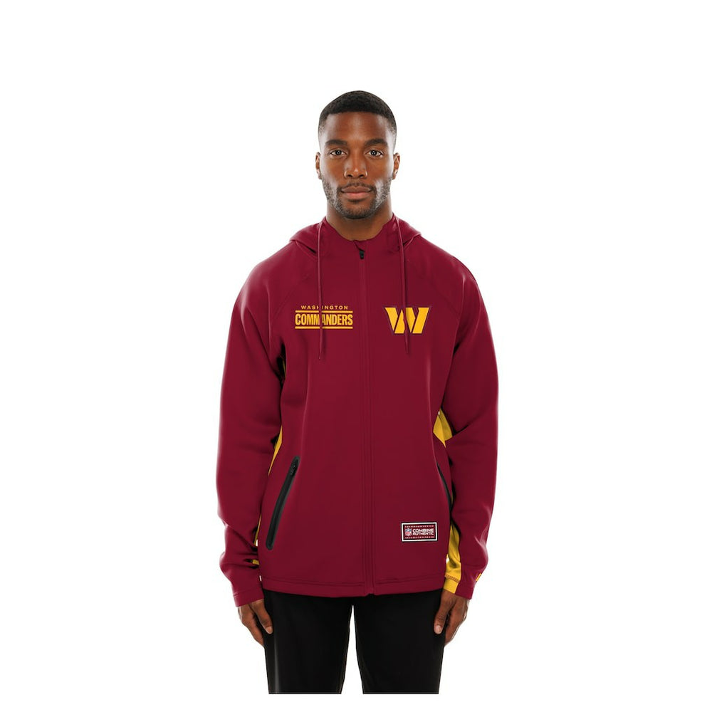 Washington Commanders New Era Combine Authentic Raglan Scuba Full-Zip Hoodie - Burgundy - NFL