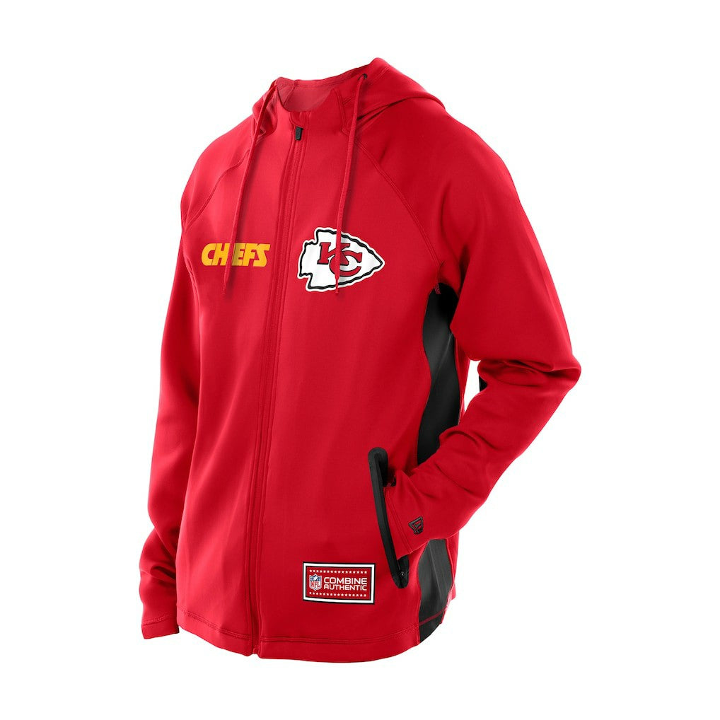 Kansas City Chiefs New Era Combine Authentic Raglan Scuba Full-Zip Hoodie - Red - NFL