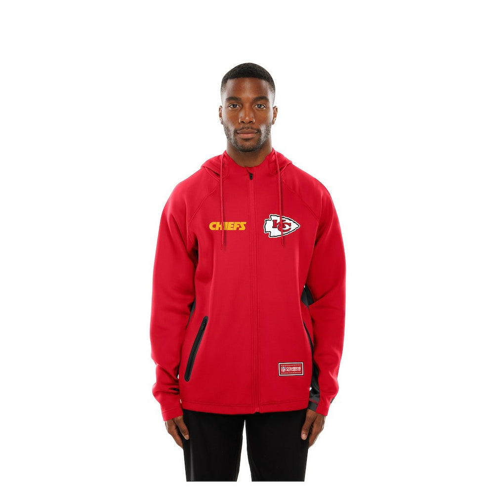 Kansas City Chiefs New Era Combine Authentic Raglan Scuba Full-Zip Hoodie - Red - NFL