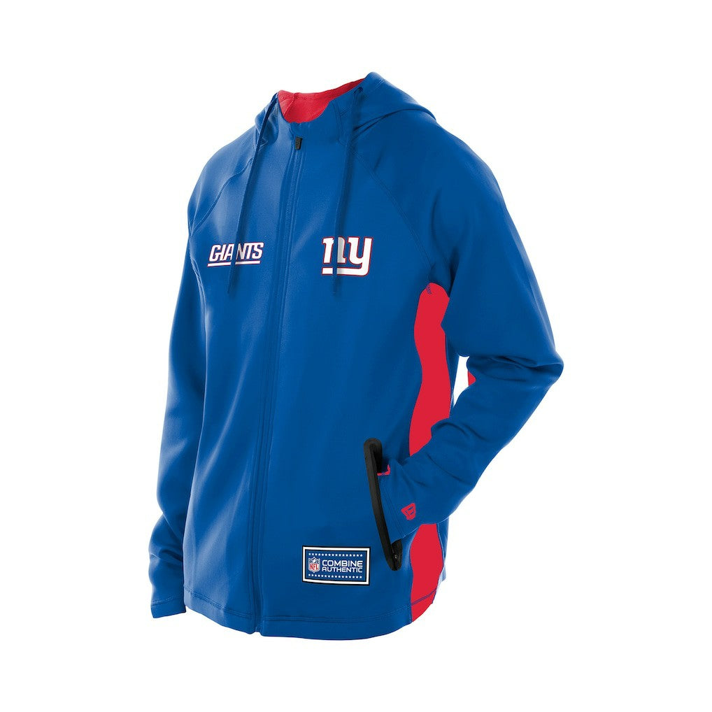 New York Giants New Era Combine Authentic Raglan Scuba Full-Zip Hoodie - Royal - NFL
