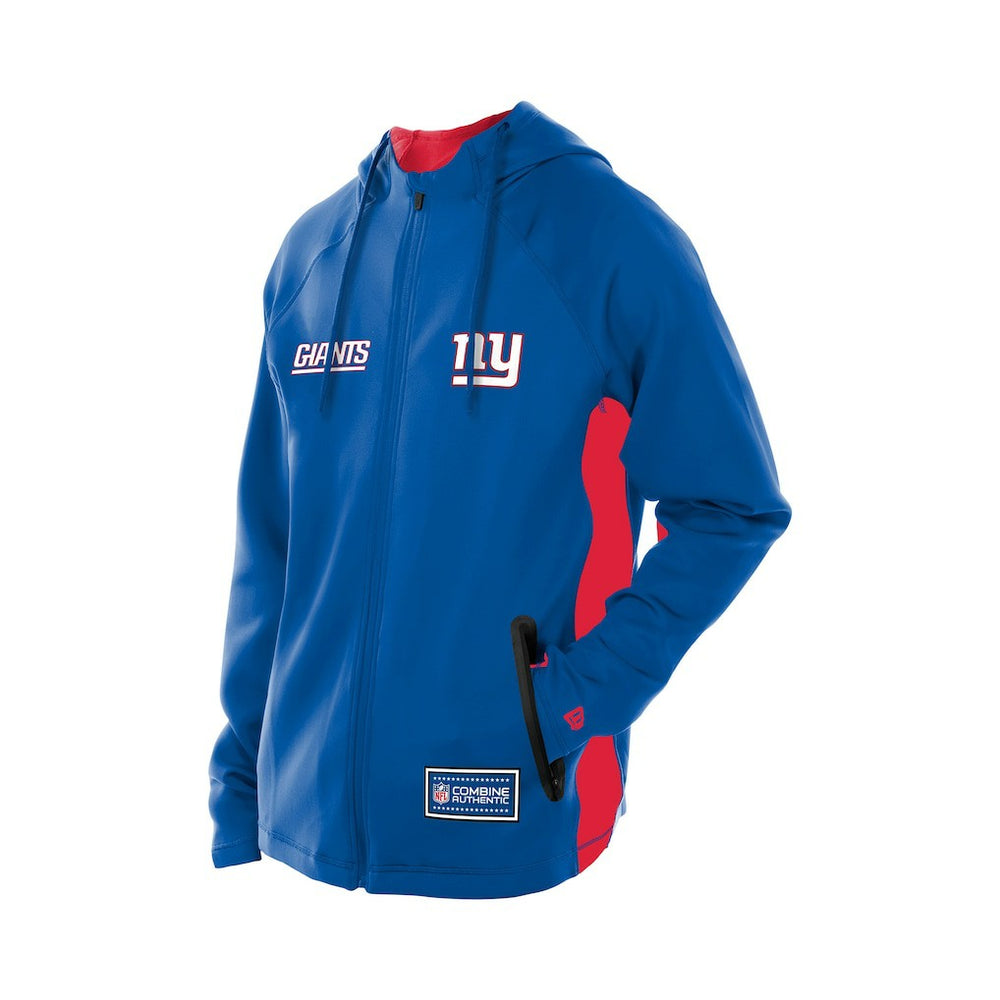 New York Giants New Era Combine Authentic Raglan Scuba Full-Zip Hoodie - Royal - NFL