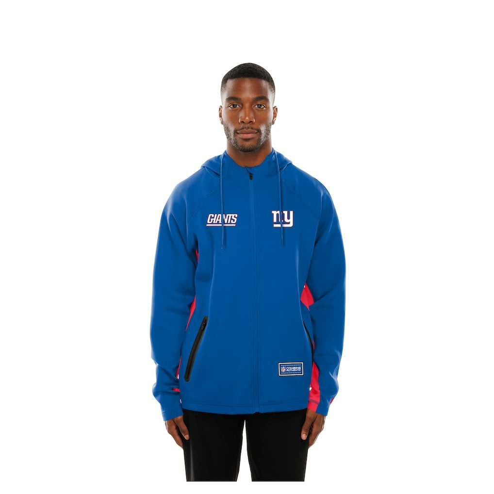 New York Giants New Era Combine Authentic Raglan Scuba Full-Zip Hoodie - Royal - NFL