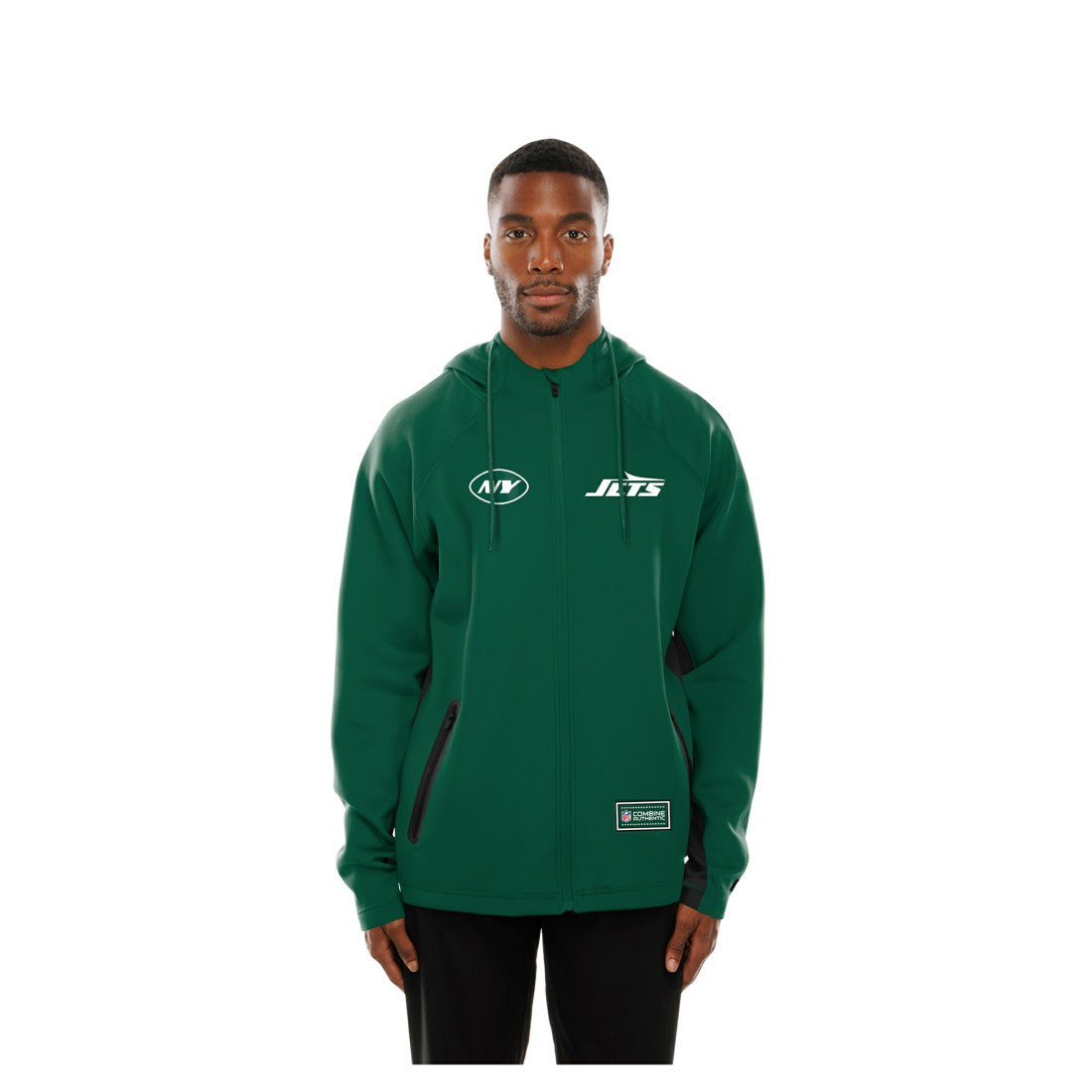 New York Jets New Era Combine Authentic Raglan Scuba Full-Zip Hoodie - Green - NFL