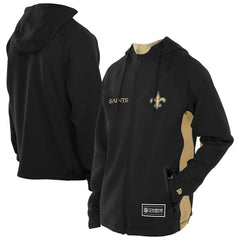New Orleans Saints New Era Combine Authentic Raglan Scuba Full-Zip Hoodie - Black - NFL