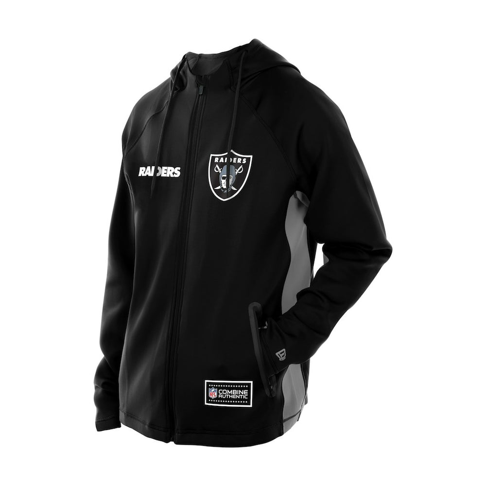 Las Vegas Raiders New Era Combine Authentic Raglan Scuba Full-Zip Hoodie - Black - NFL