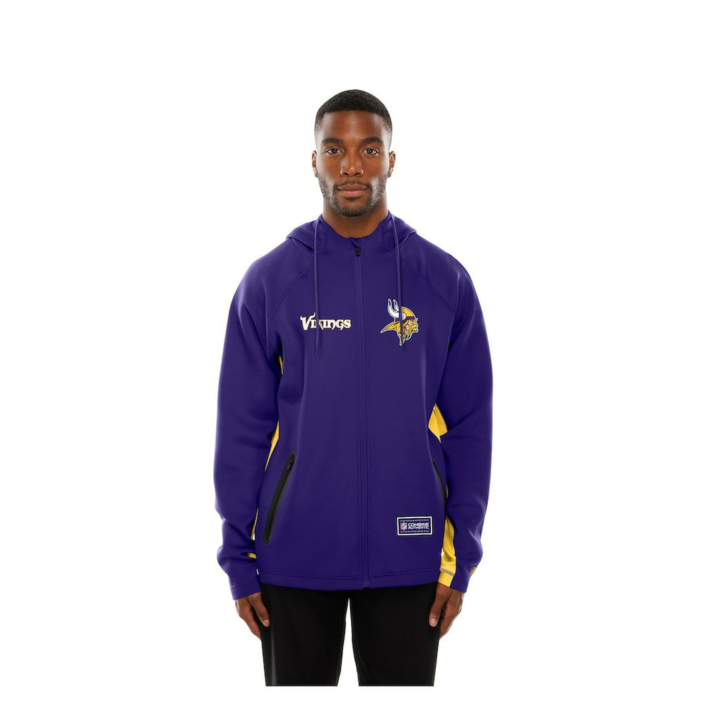 Minnesota Vikings New Era Combine Authentic Raglan Scuba Full-Zip Hoodie - Purple - NFL