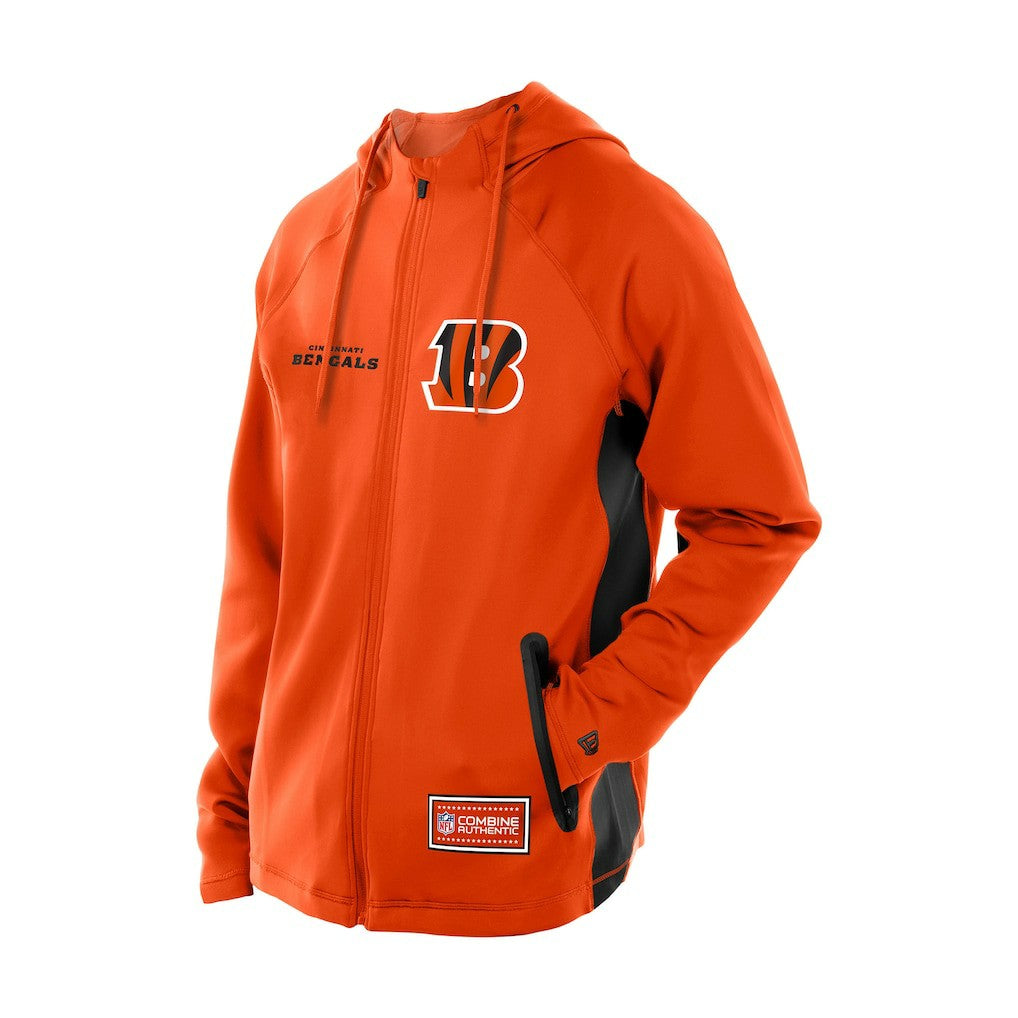 Cincinnati Bengals New Era Combine Authentic Raglan Scuba Full-Zip Hoodie - Orange - NFL