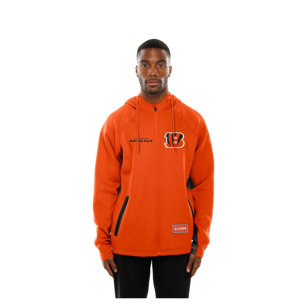Cincinnati Bengals New Era Combine Authentic Raglan Scuba Full-Zip Hoodie - Orange - NFL