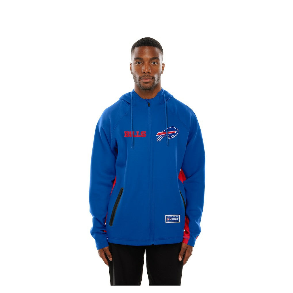 Buffalo Bills New Era Combine Authentic Raglan Scuba Full-Zip Hoodie - Royal - NFL