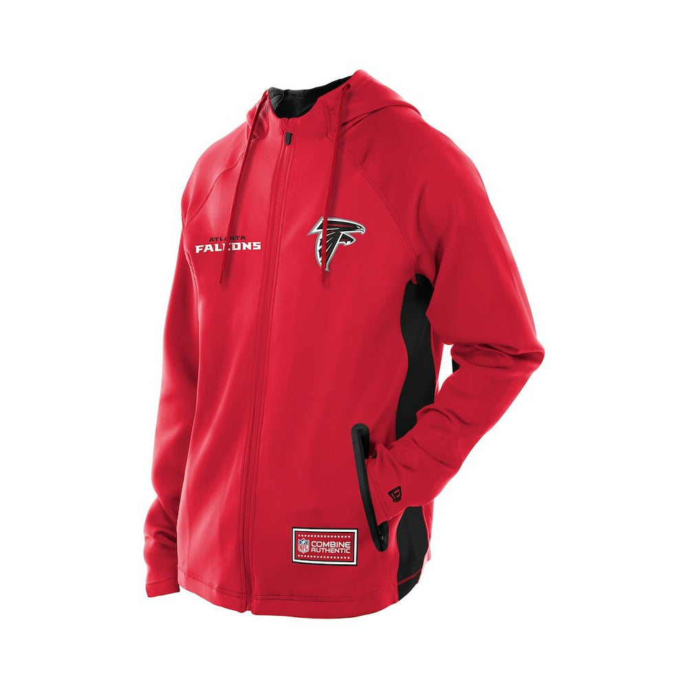 Atlanta Falcons New Era Combine Authentic Raglan Scuba Full-Zip Hoodie - Red - NFL