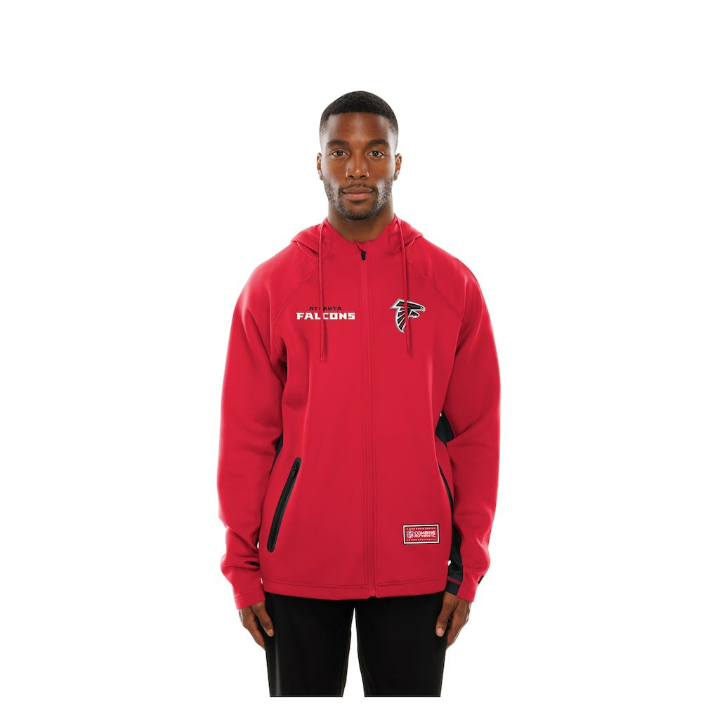 Atlanta Falcons New Era Combine Authentic Raglan Scuba Full-Zip Hoodie - Red - NFL