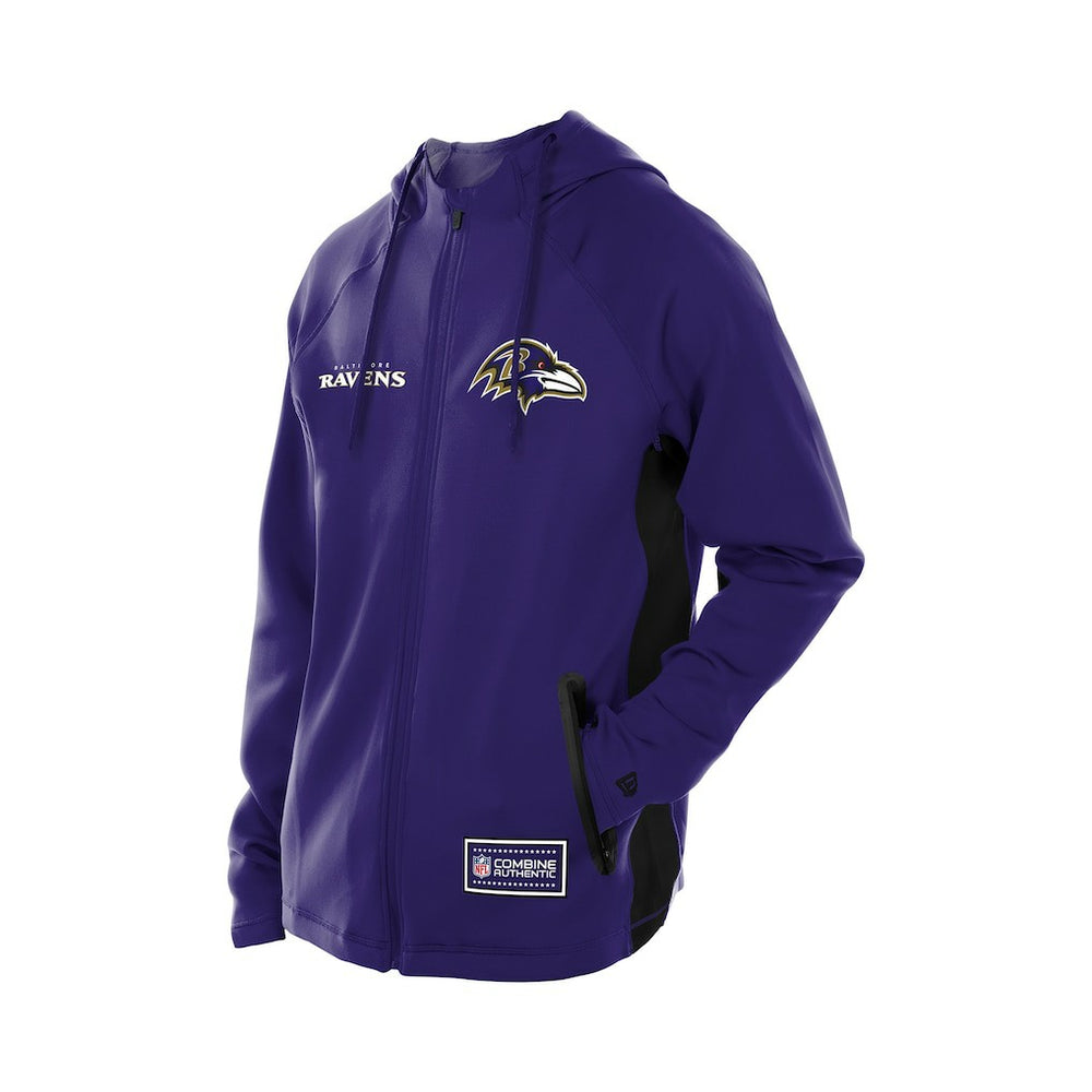 Baltimore Ravens New Era Combine Authentic Raglan Scuba Full-Zip Hoodie - Purple - NFL
