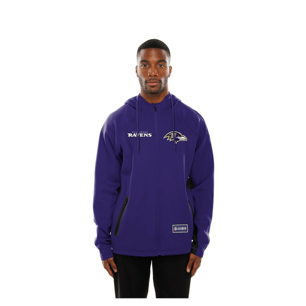 Baltimore Ravens New Era Combine Authentic Raglan Scuba Full-Zip Hoodie - Purple - NFL