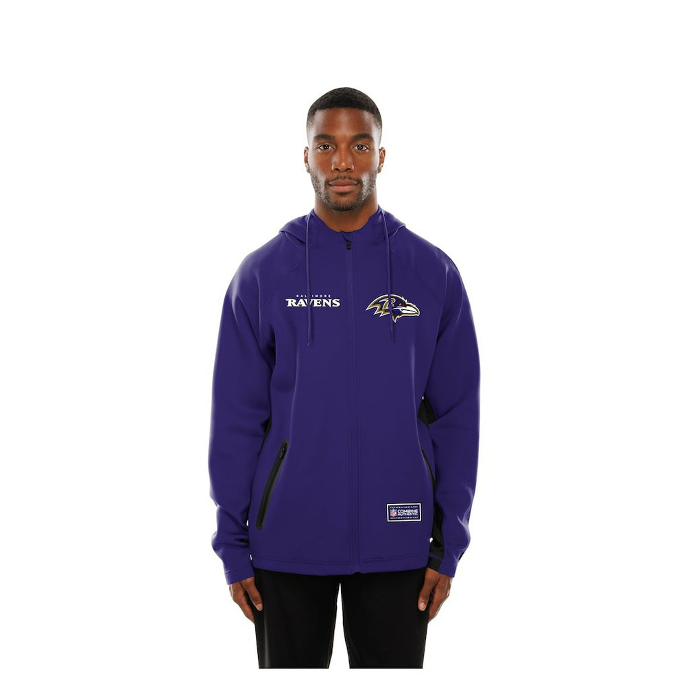 Baltimore Ravens New Era Combine Authentic Raglan Scuba Full-Zip Hoodie - Purple - NFL