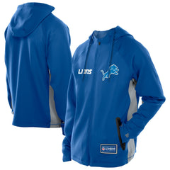 Detroit Lions New Era Combine Authentic Raglan Scuba Full-Zip Hoodie - Blue - NFL