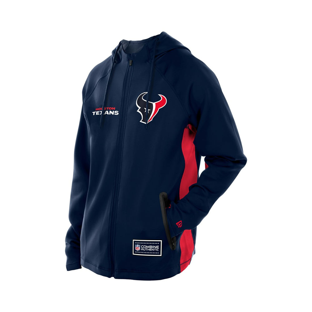 Houston Texans New Era Combine Authentic Raglan Scuba Full-Zip Hoodie - Navy - NFL
