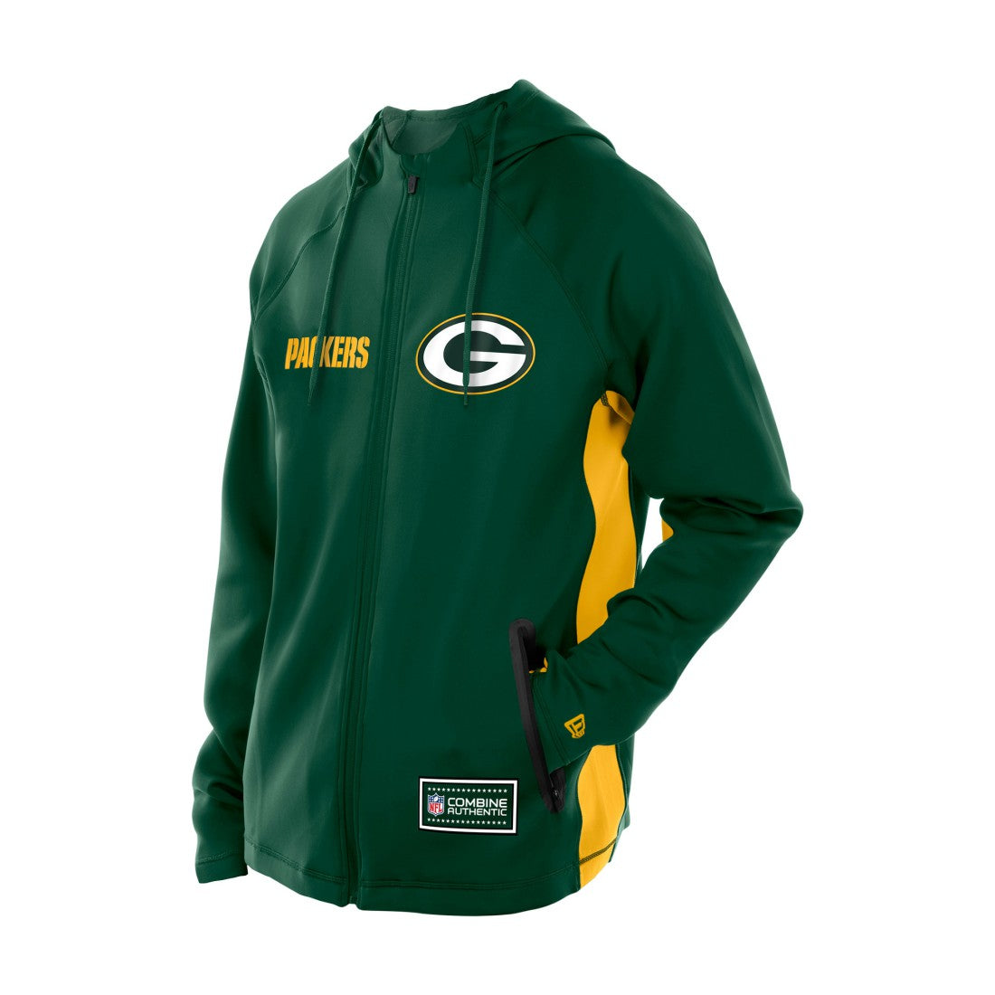 Green Bay Packers New Era Combine Authentic Raglan Scuba Full-Zip Hoodie - Green - NFL