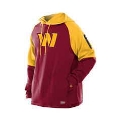 Washington Commanders New Era Combine Authentic Color Block Raglan Pullover Hoodie - Burgundy - NFL