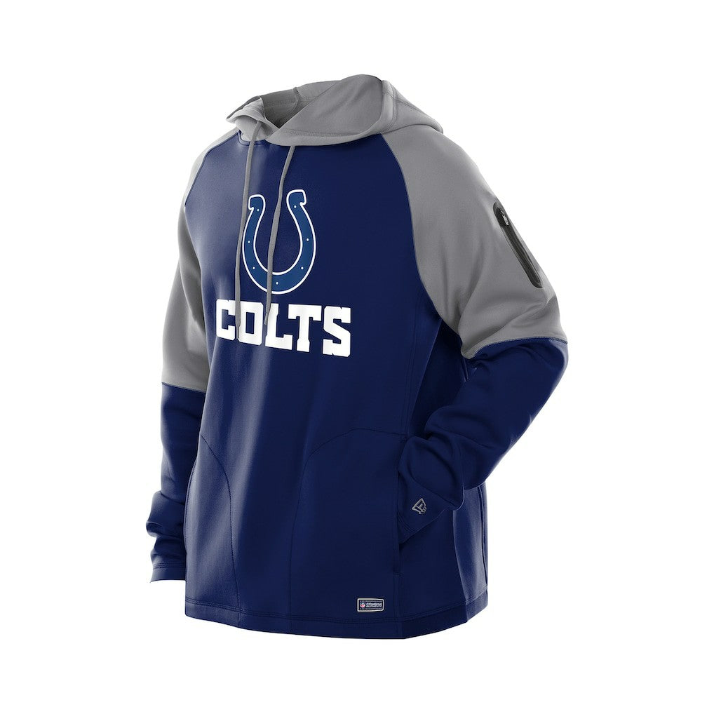 Indianapolis Colts New Era Combine Authentic Color Block Raglan Pullover Hoodie - Royal - NFL