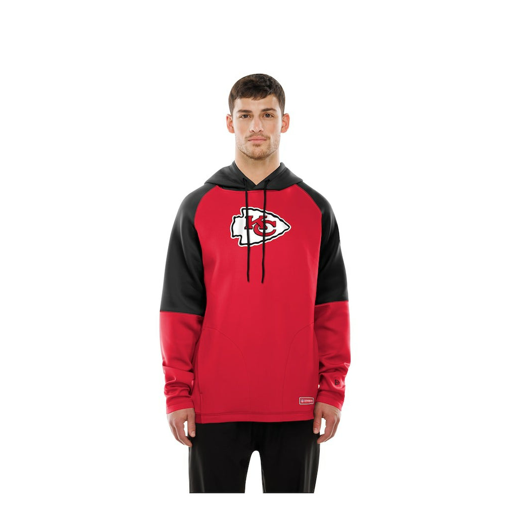 Kansas City Chiefs New Era Combine Authentic Color Block Raglan Pullover Hoodie - Red - NFL