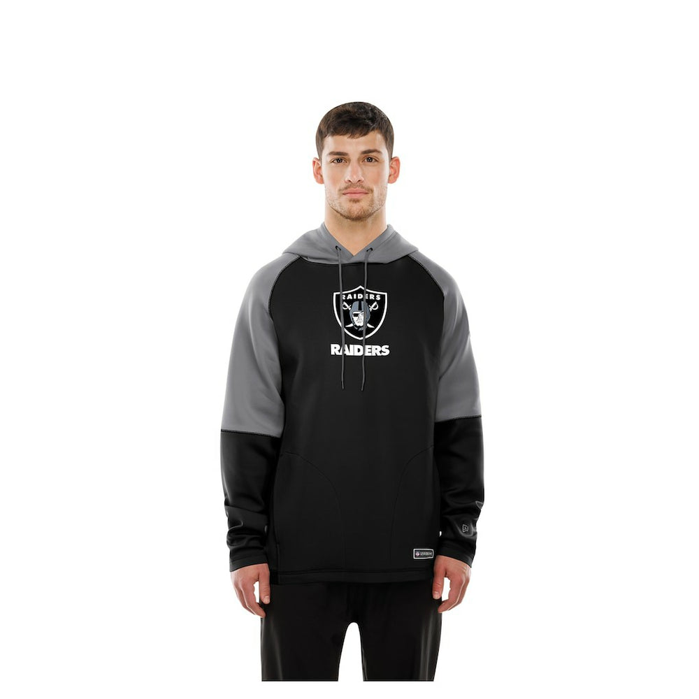 Las Vegas Raiders New Era Combine Authentic Color Block Raglan Pullover Hoodie - Black - NFL
