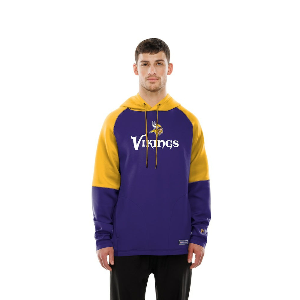 Minnesota Vikings New Era Combine Authentic Color Block Raglan Pullover Hoodie - Purple - NFL