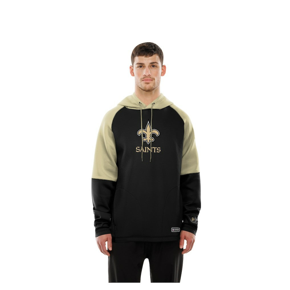 New Orleans Saints New Era Combine Authentic Color Block Raglan Pullover Hoodie - Black - NFL