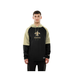 New Orleans Saints New Era Combine Authentic Color Block Raglan Pullover Hoodie - Black - NFL